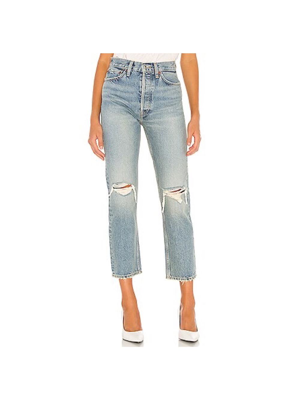 Re/Done 70’s Ultra Stovepipe Jeans Distressed